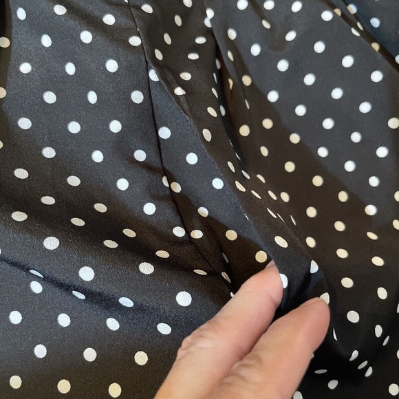 J CREW Women’s Size 6 Spaghetti Strap Dress Black Polka Dot Polyester - Picture 4 of 7